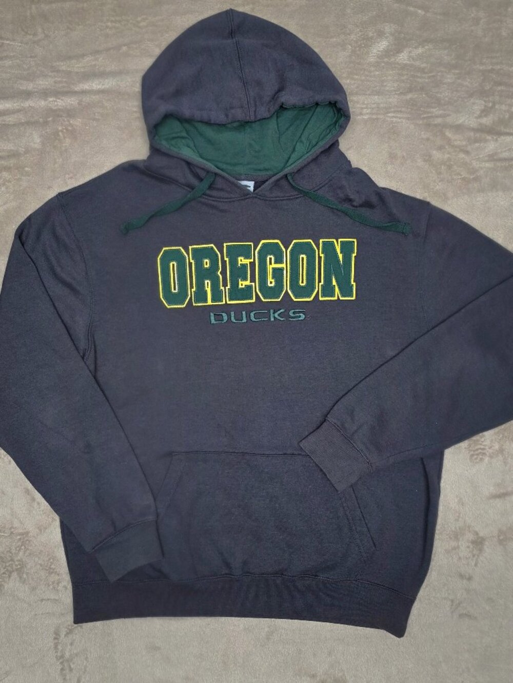 Oregon Ducks Stadium Athletics Mens XL Hoodie Embroidered Pullover Gray Green